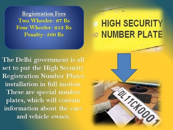 High Security Registration Number Plates for Car Owners in Delhi
